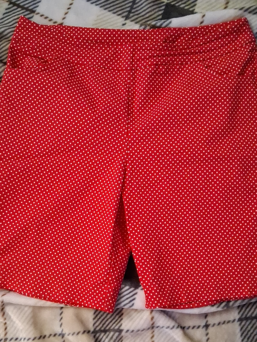 Women's Red Polka Dot Stretch Shorts